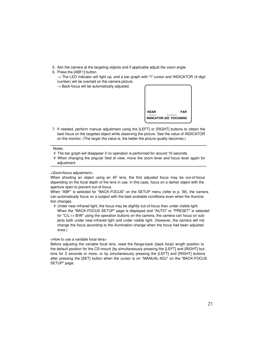 Panasonic WV-CW480S operating instructions Zoom/focus adjustment, How to use a variable focal lens 