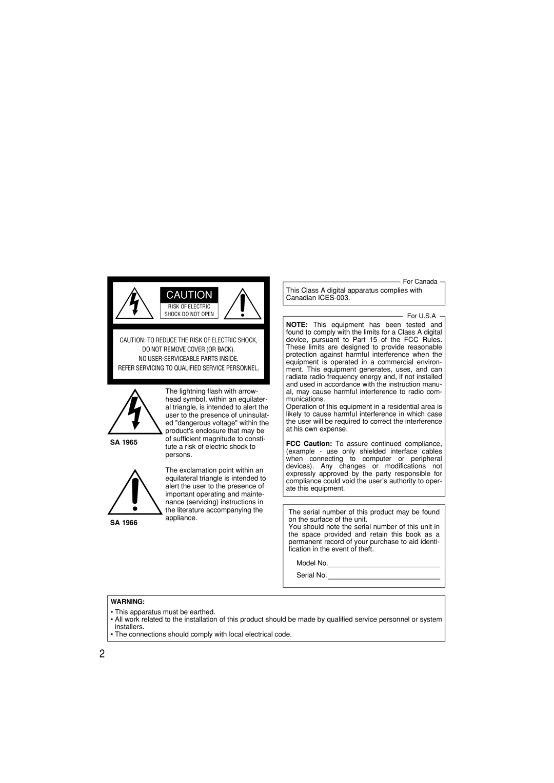 Panasonic WV-CW484 operating instructions Do not Remove Cover or Back No USER-SERVICEABLE Parts Inside 