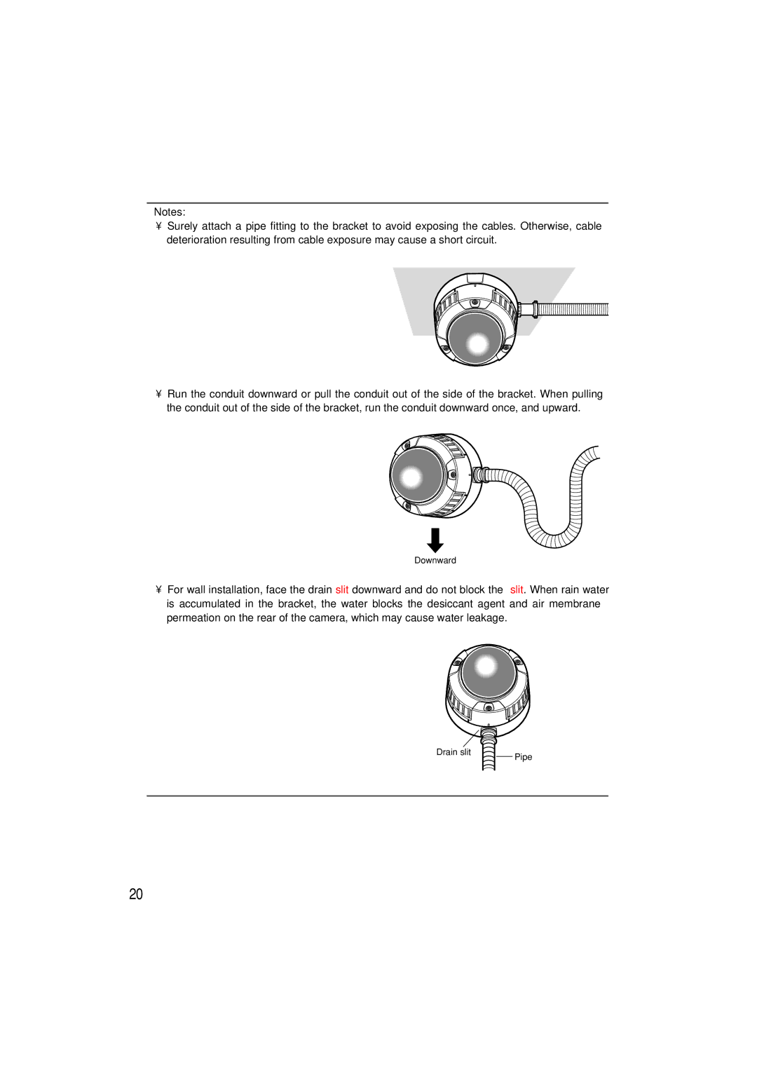 Panasonic WV-CW484 operating instructions Downward 