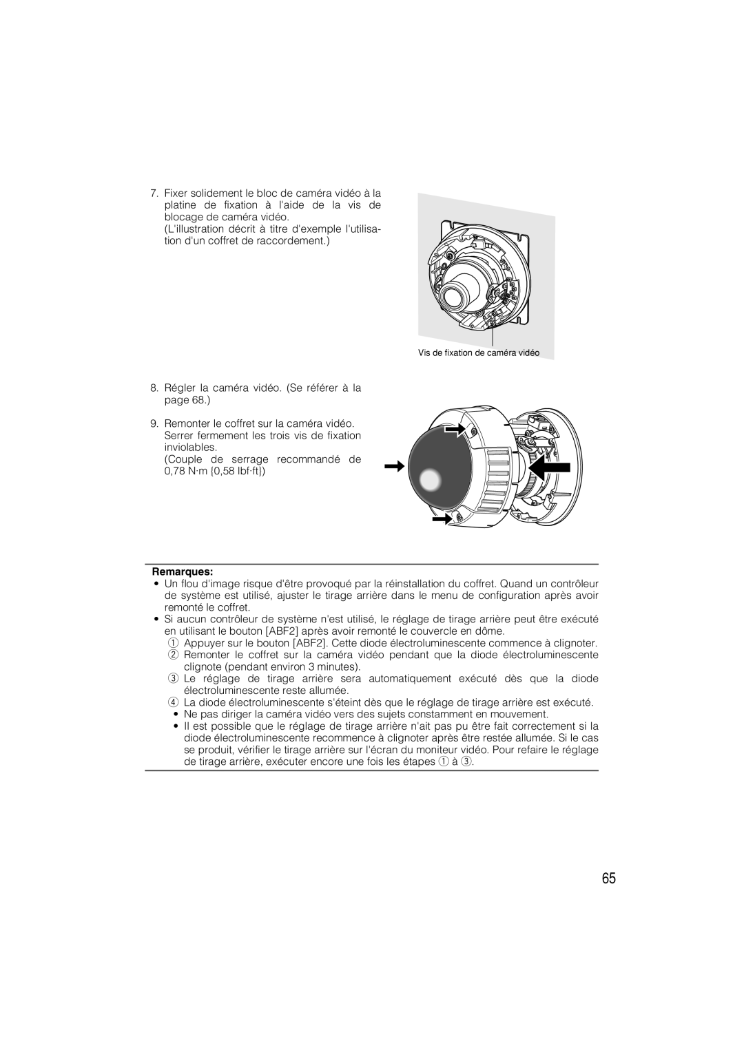 Panasonic WV-CW484 operating instructions Remarques 