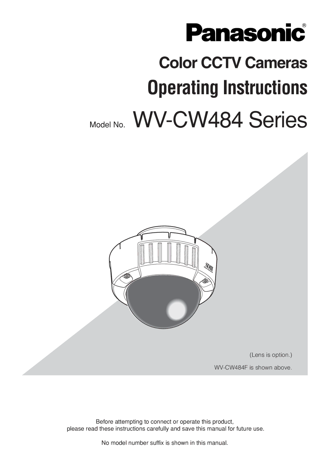 Panasonic WV-CW484F operating instructions Model No. WV-CW484 Series 