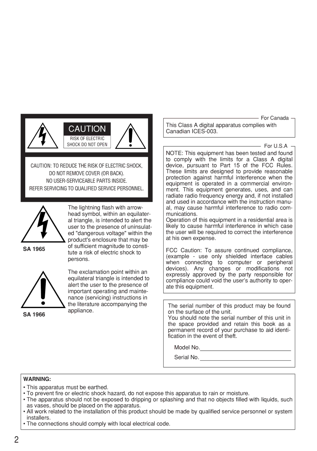 Panasonic WV-CW484F operating instructions Do not Remove Cover or Back No USER-SERVICEABLE Parts Inside 