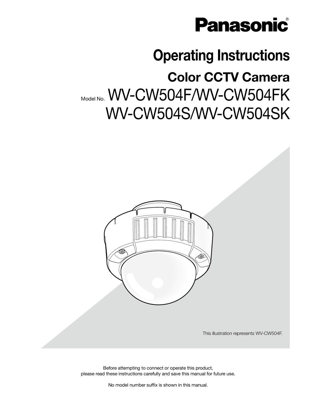 Panasonic WV-CW504FK, WV-CW504SK manual Operating Instructions 