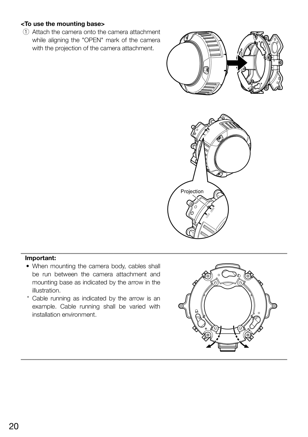 Panasonic WV-CW504SK, WV-CW504FK WV-CW504S manual To use the mounting base 