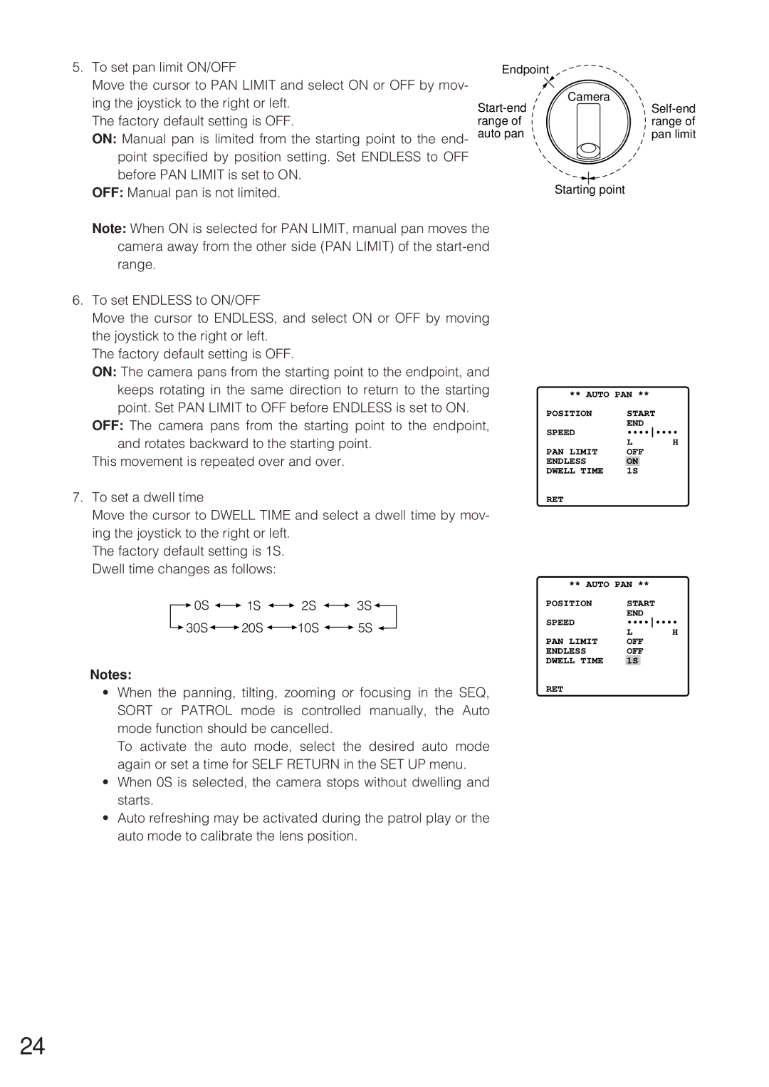 Panasonic WV-CW864 operating instructions When the panning, tilting, zooming or focusing in the SEQ 