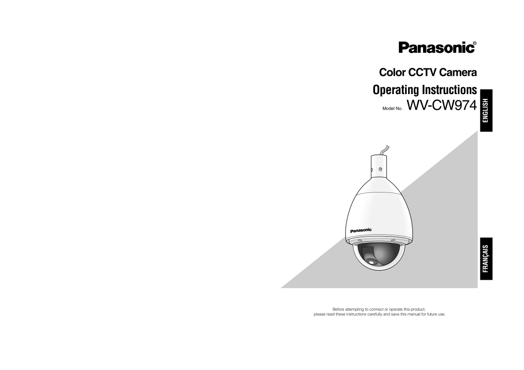 Panasonic WV-CW974 operating instructions Color Cctv Camera 