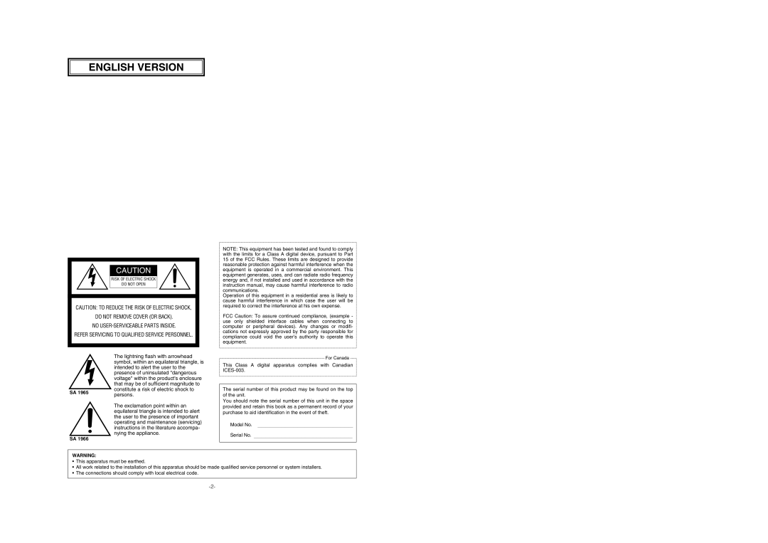 Panasonic WV-CW974 operating instructions English Version 