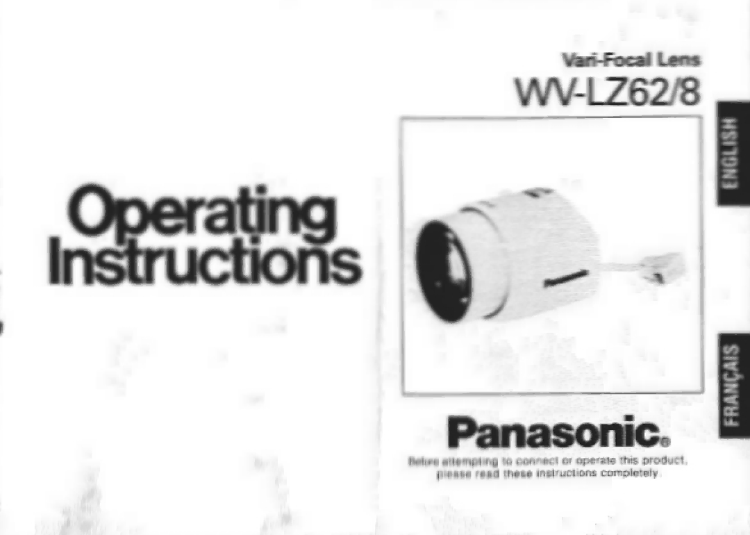 Panasonic WV-LZ62/8 manual 