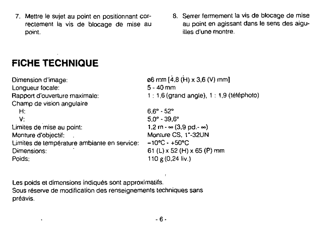 Panasonic WV-LZ62/8 manual 