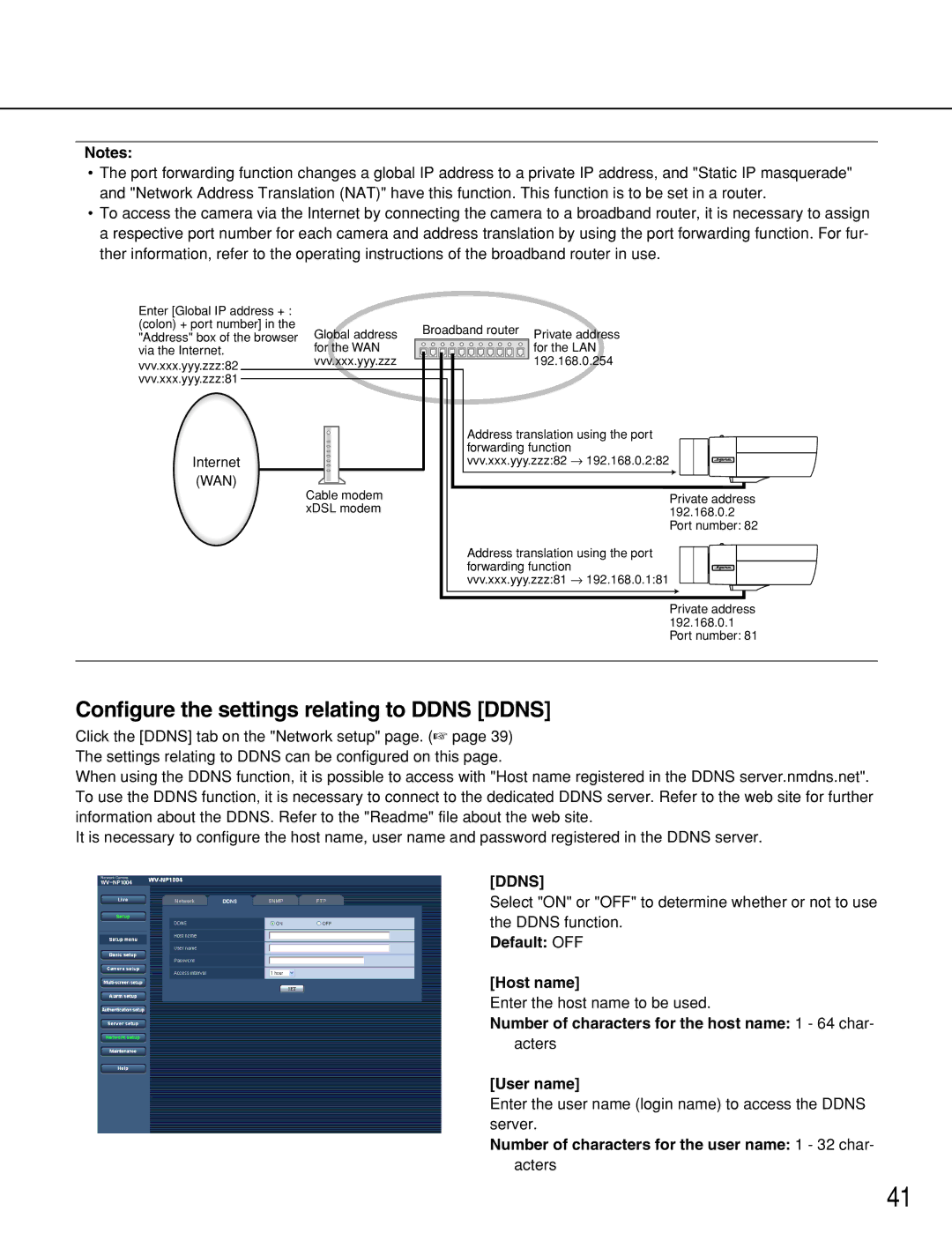 Panasonic WV-NP1004, WV-NP1000 manual Configure the settings relating to Ddns Ddns, Default OFF Host name 