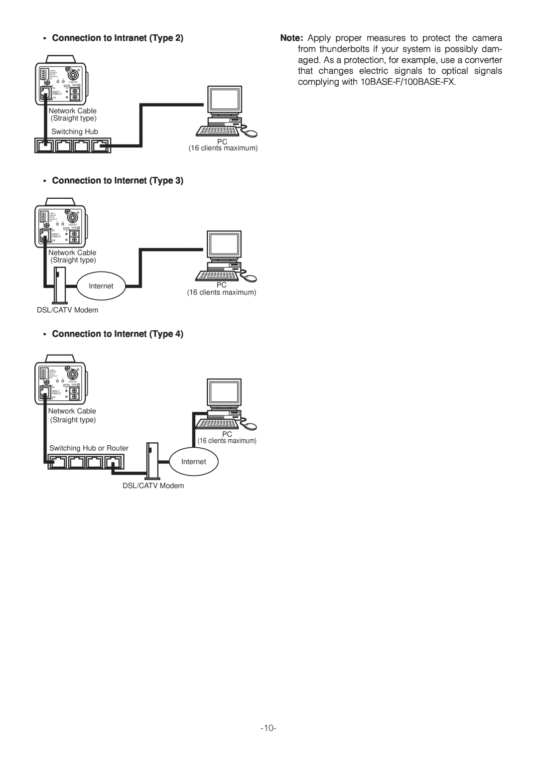 Panasonic WV-NP472E operating instructions clients maximum 