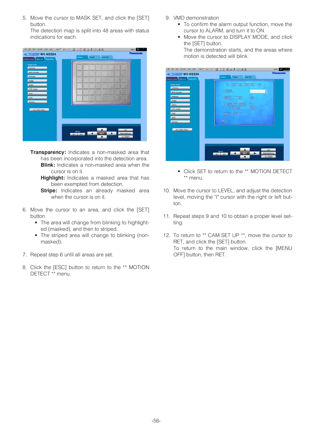 Panasonic WV-NS324 operating instructions 