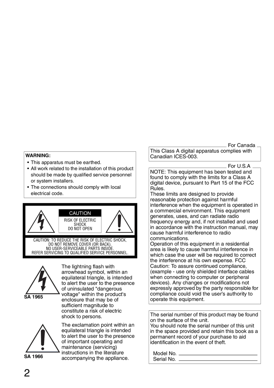 Panasonic WV-NW484S operating instructions Accompanying the appliance 