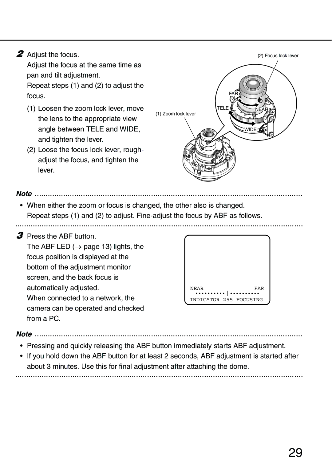 Panasonic WV-NW484S operating instructions Adjust the focus 