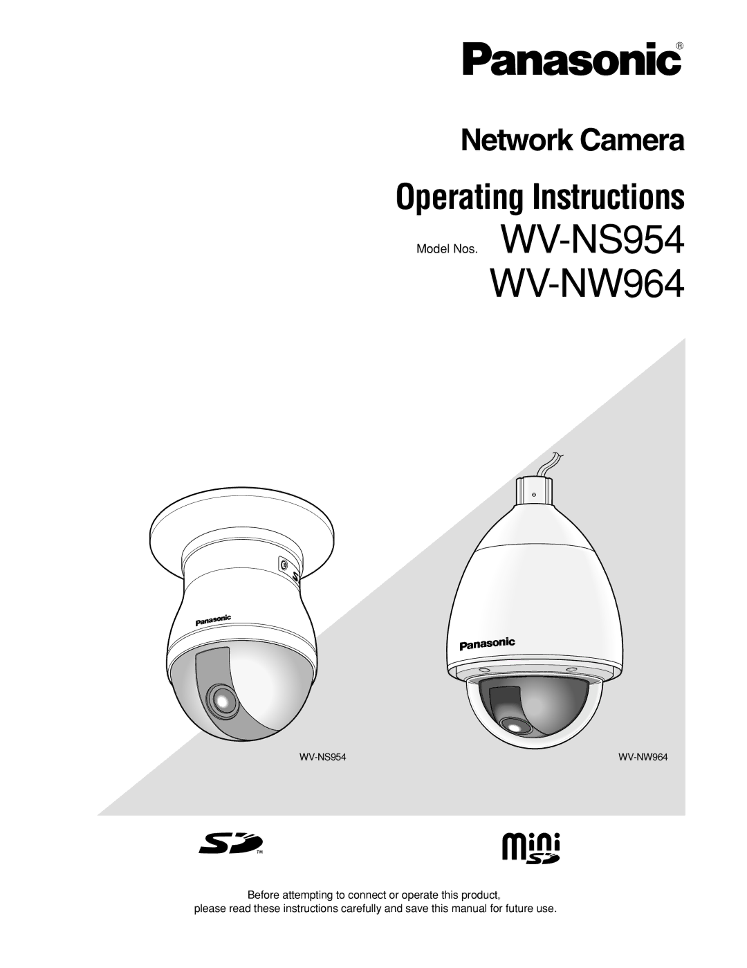 Panasonic WV-NS954 operating instructions WV-NW964 