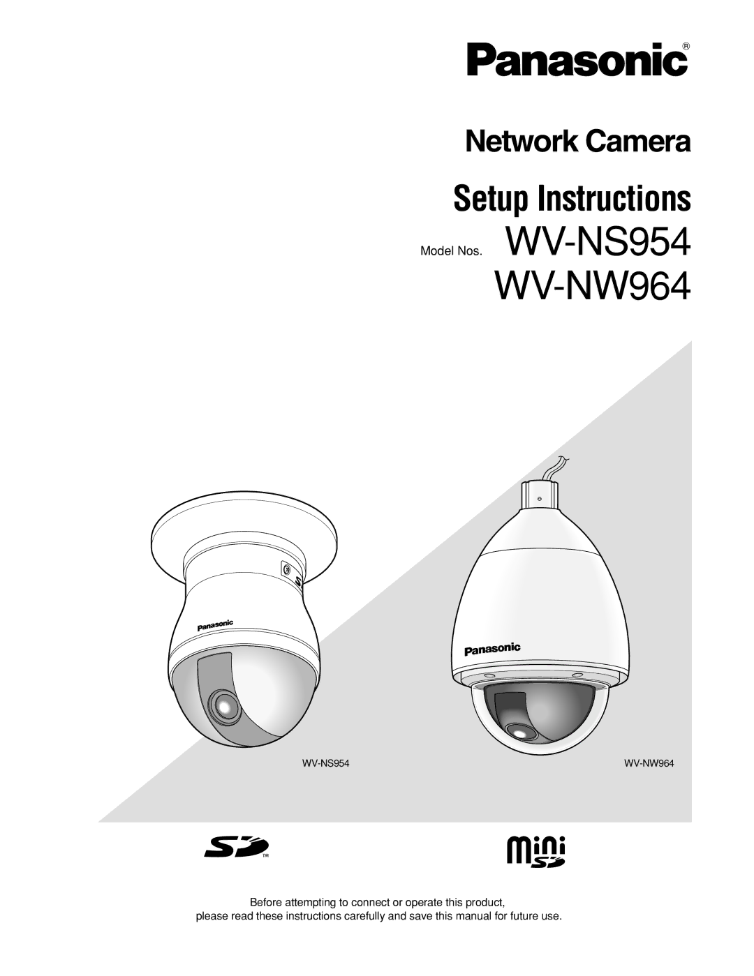 Panasonic WV-NS954 manual WV-NW964 