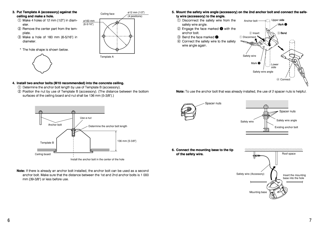 Panasonic WV-Q151C, WV-Q151S operating instructions Connect the mounting base to the tip, of the safety wire 