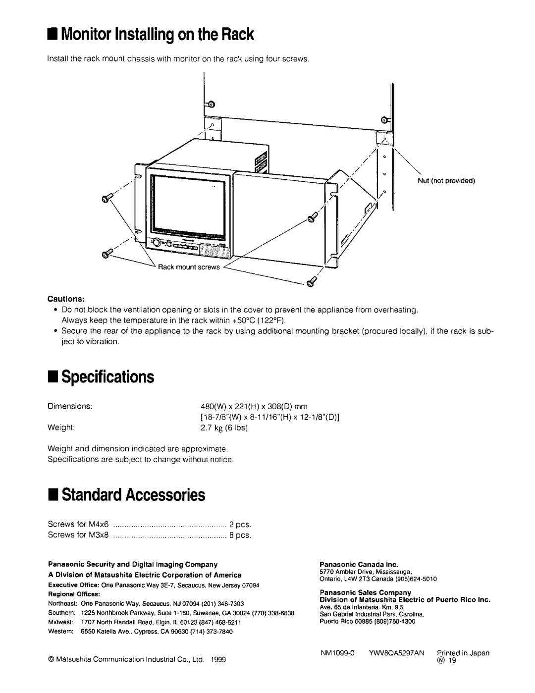 Panasonic WV-Q52A manual 