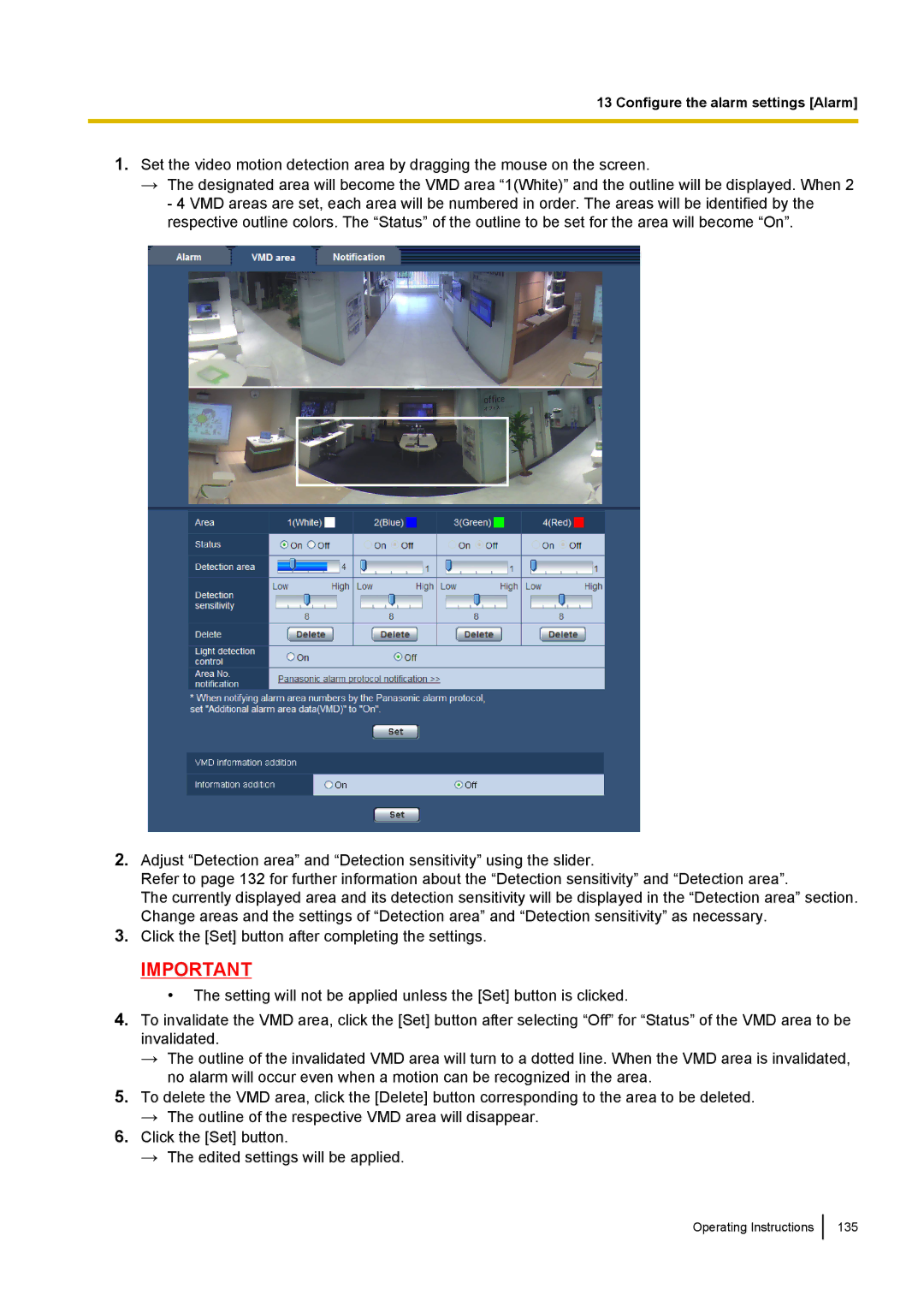 Panasonic WV-SF438E operating instructions Operating Instructions 135 