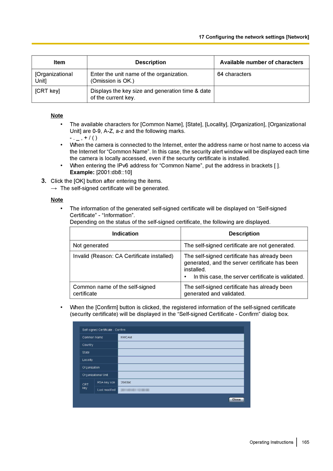 Panasonic WV-SF438E operating instructions Organizational Unit CRT key 