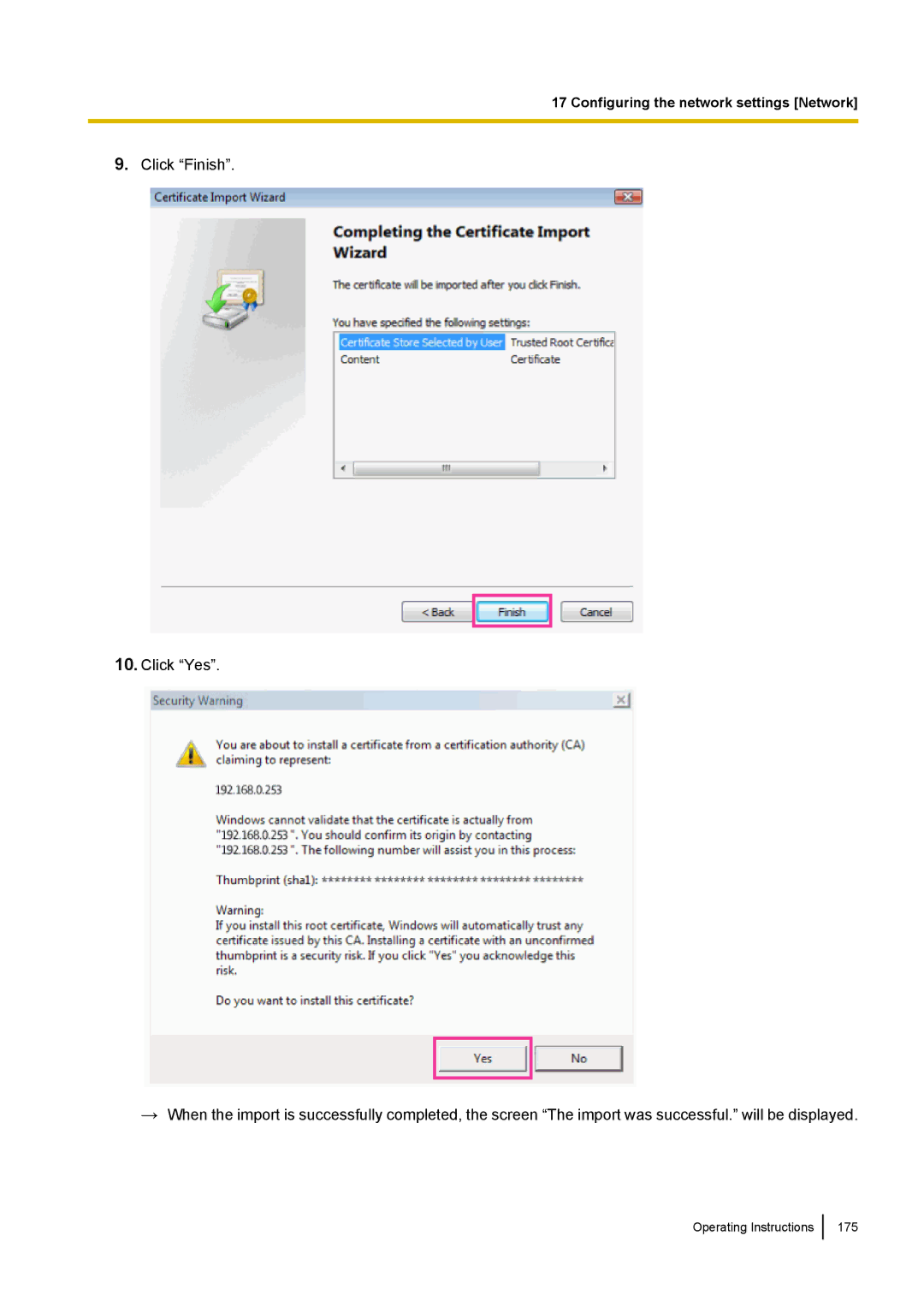 Panasonic WV-SF438E operating instructions Operating Instructions 175 