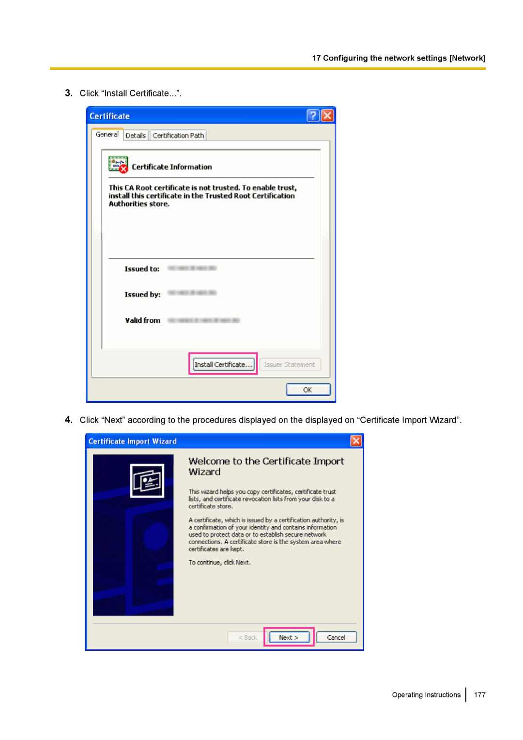 Panasonic WV-SF438E operating instructions Operating Instructions 177 