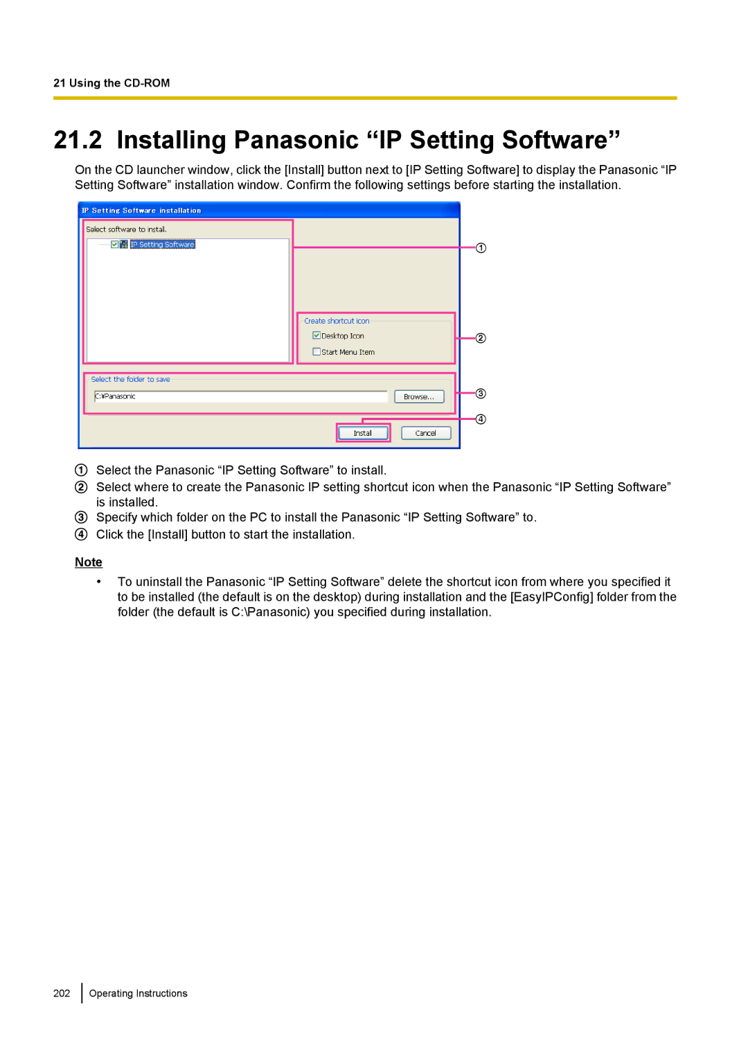 Panasonic WV-SF438E operating instructions Installing Panasonic IP Setting Software 