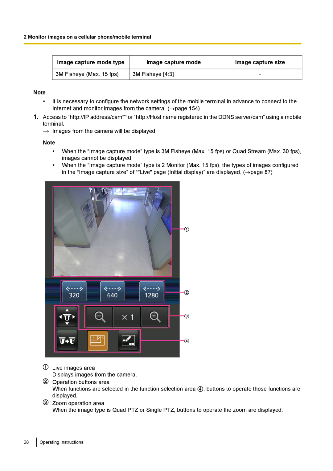 Panasonic WV-SF438E operating instructions Image capture mode 