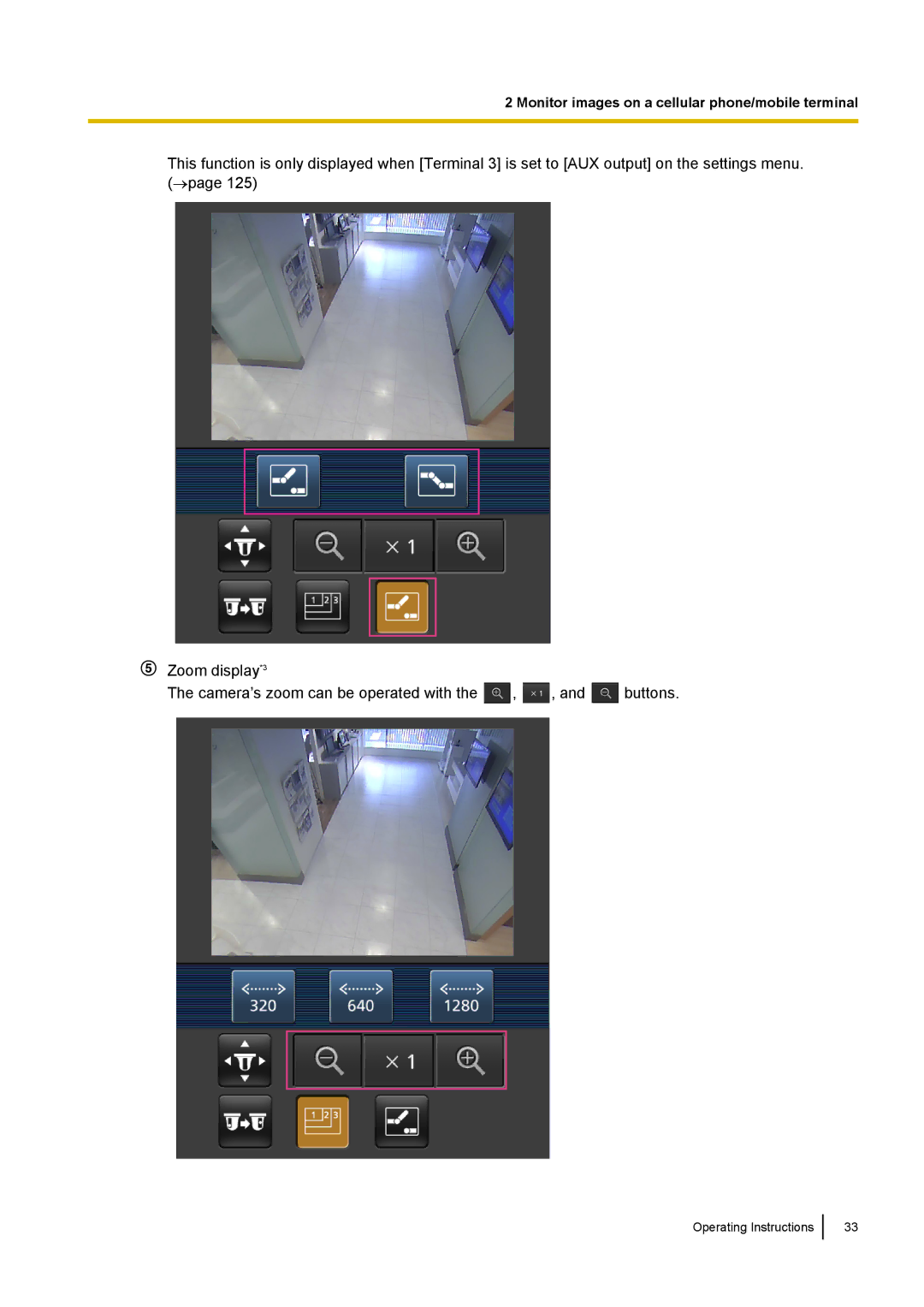 Panasonic WV-SF438E operating instructions Monitor images on a cellular phone/mobile terminal 