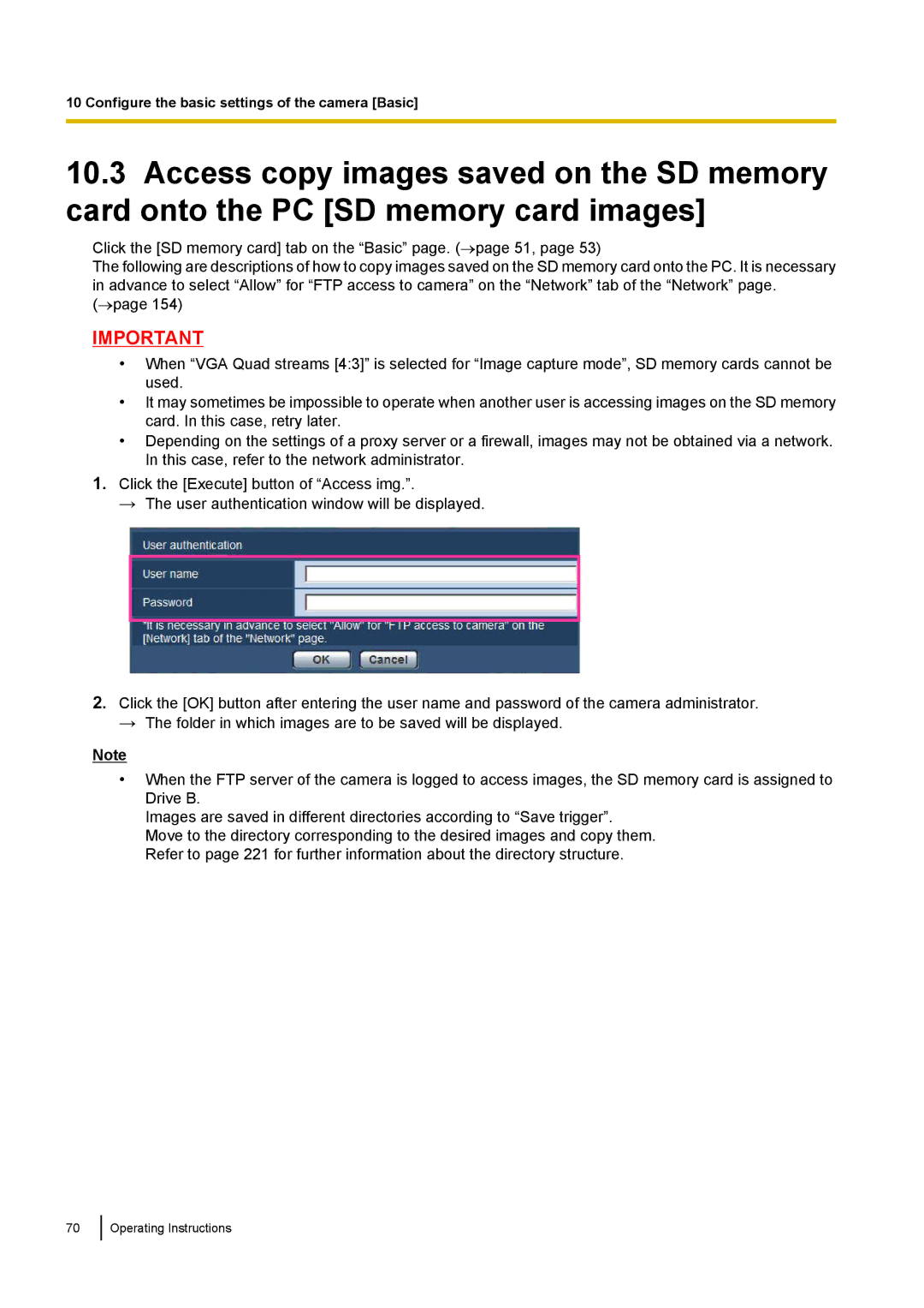 Panasonic WV-SF438E operating instructions Configure the basic settings of the camera Basic 