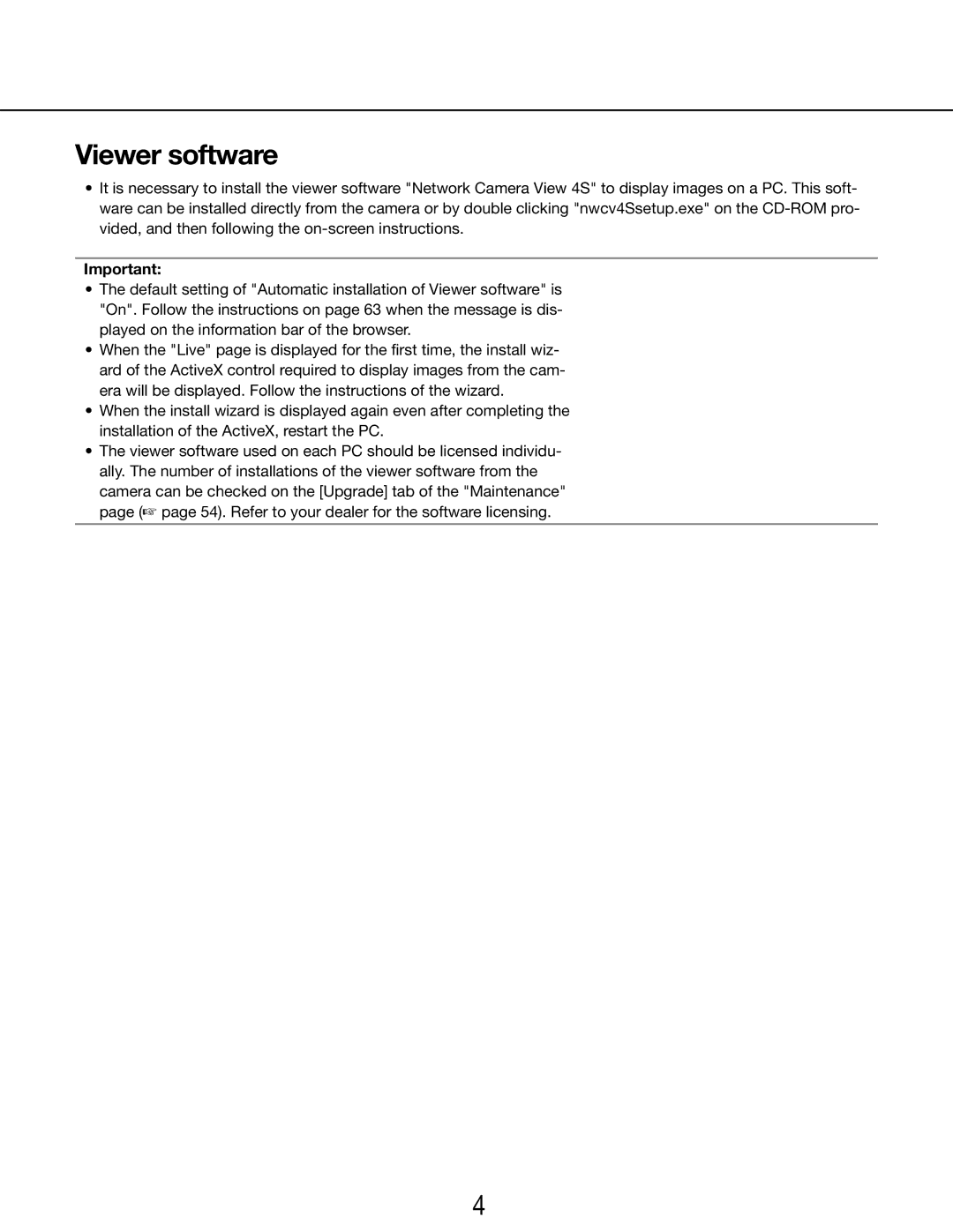 Panasonic WV-SP105E, WV-SP102E operating instructions Viewer software 