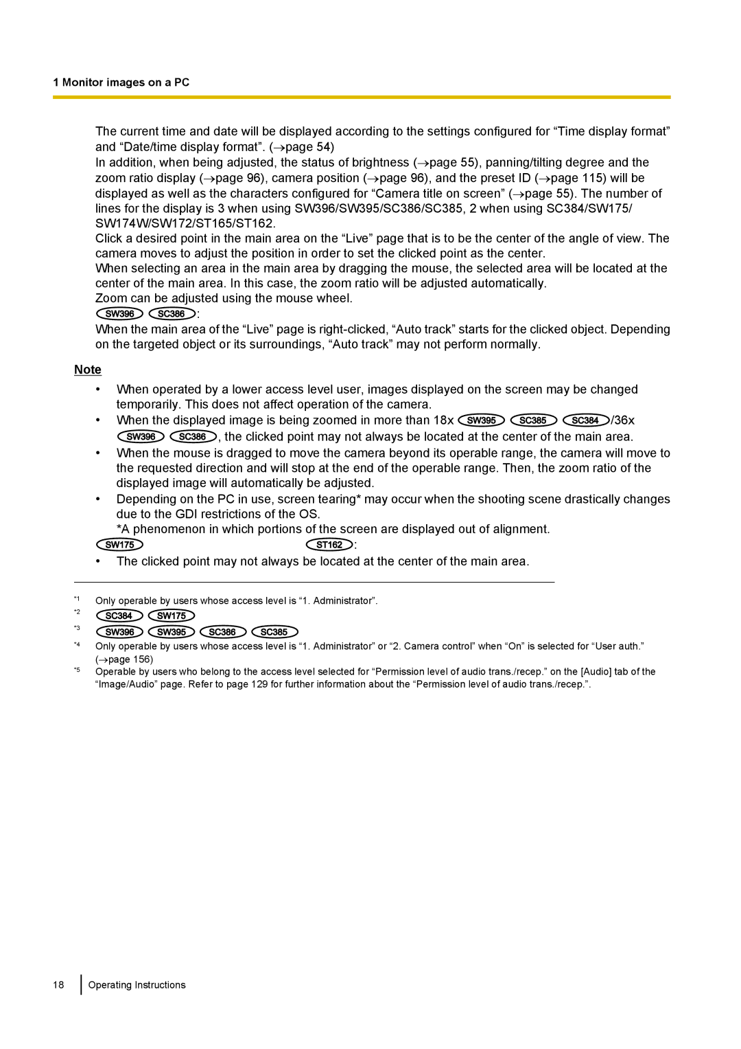 Panasonic WV-ST160, WV-SW170, WV-SW390, WV-SC380 operating instructions 36x 