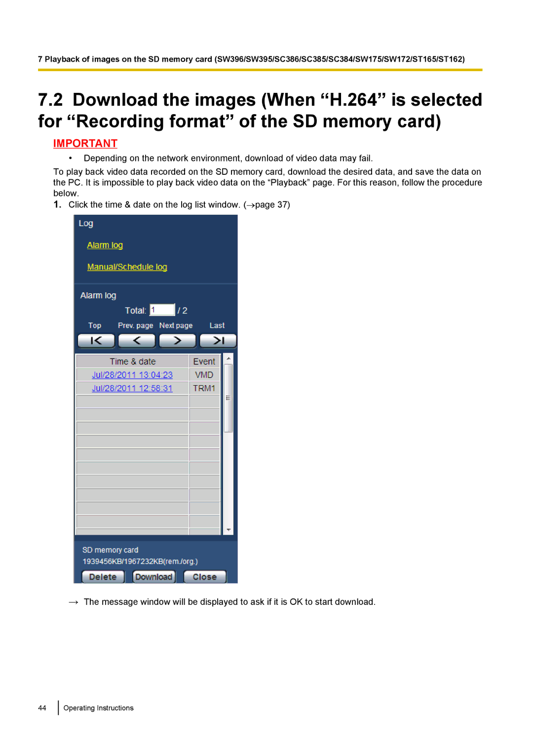 Panasonic WV-SW170, WV-SW390, WV-ST160, WV-SC380 operating instructions Operating Instructions 