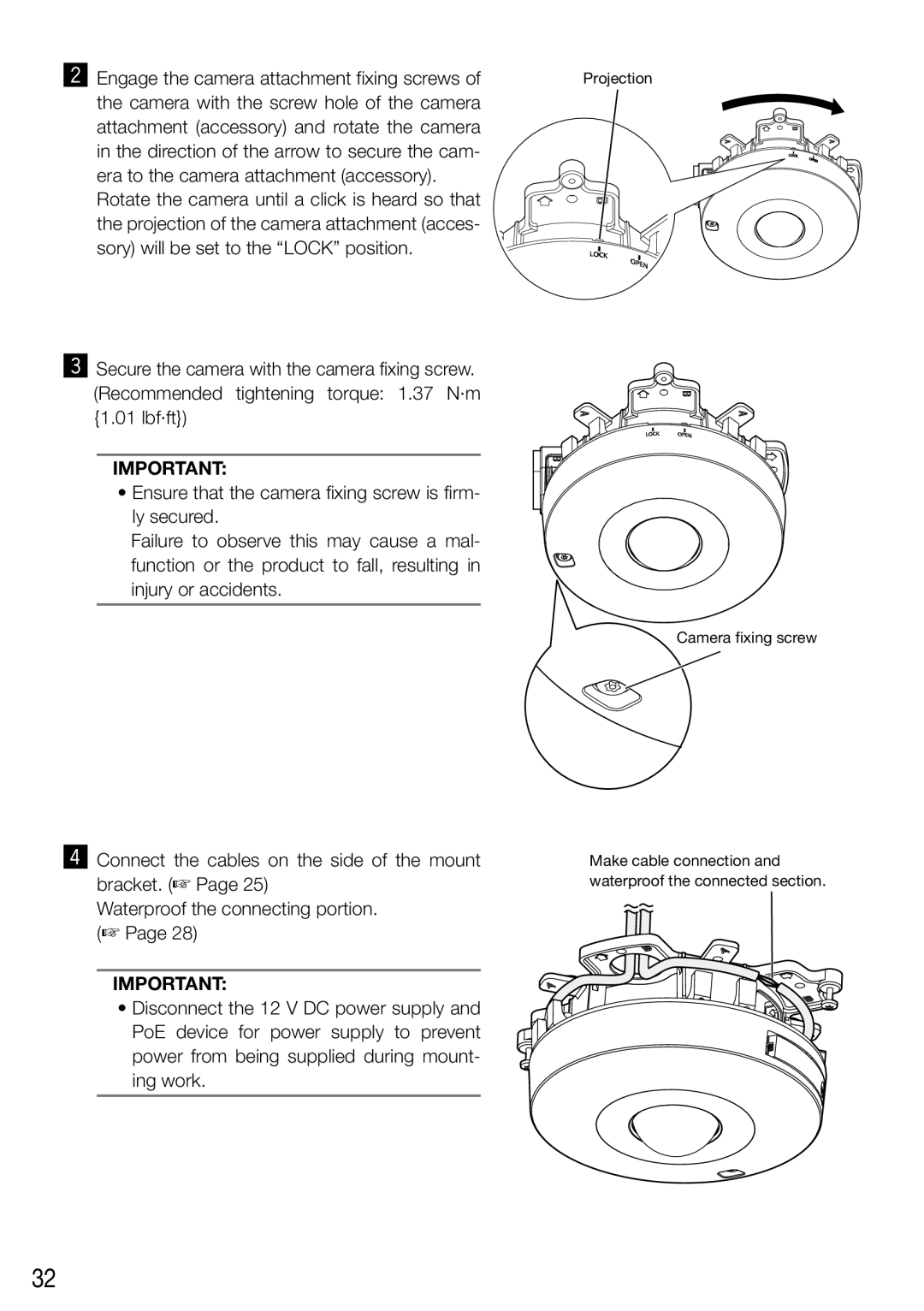 Panasonic WV-SW458E, WV-SW458ME installation instructions 