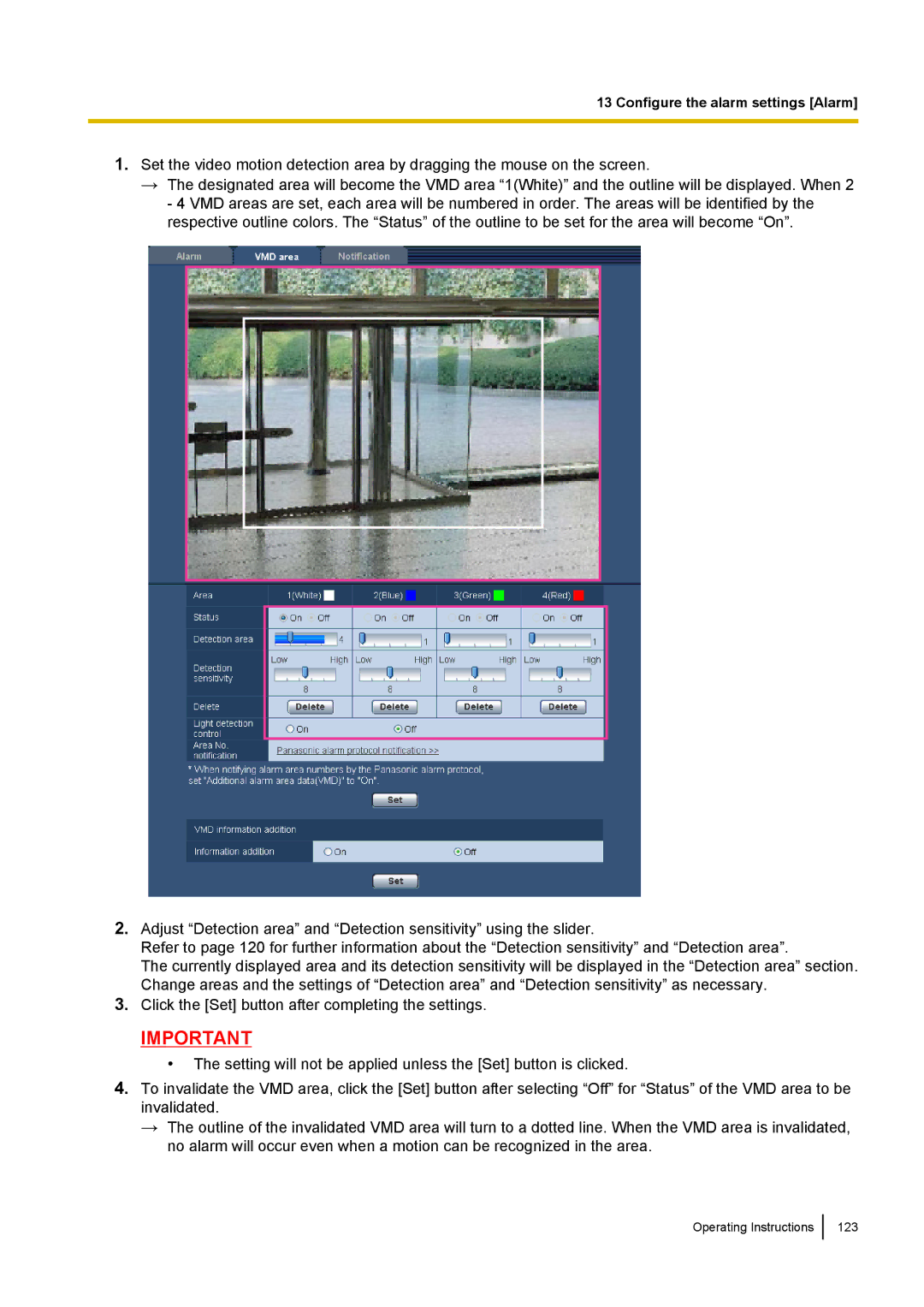 Panasonic WV-SW559E, WV-SW558E, WV-SW559PJ, WV-SP509E, WV-SP508E, WV-SF549E, WV-SF548E, WV-SF539E Operating Instructions 123 