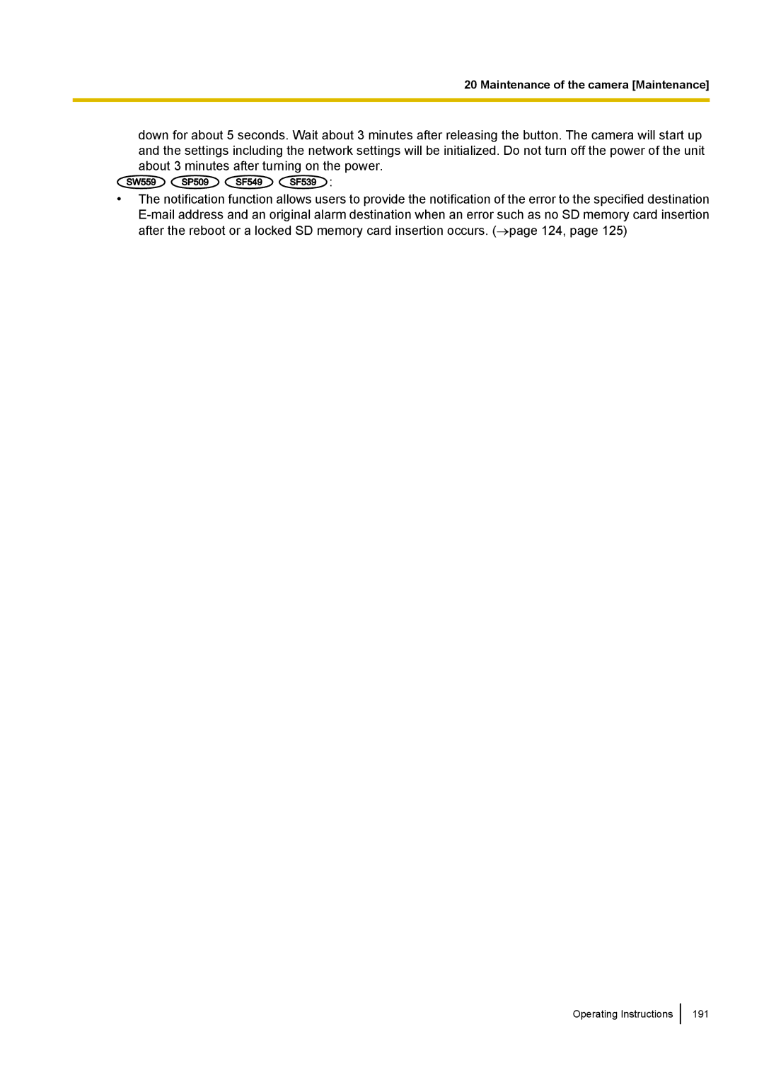 Panasonic WV-SW559E, WV-SW558E, WV-SW559PJ, WV-SP509E, WV-SP508E, WV-SF549E, WV-SF548E, WV-SF539E Operating Instructions 191 