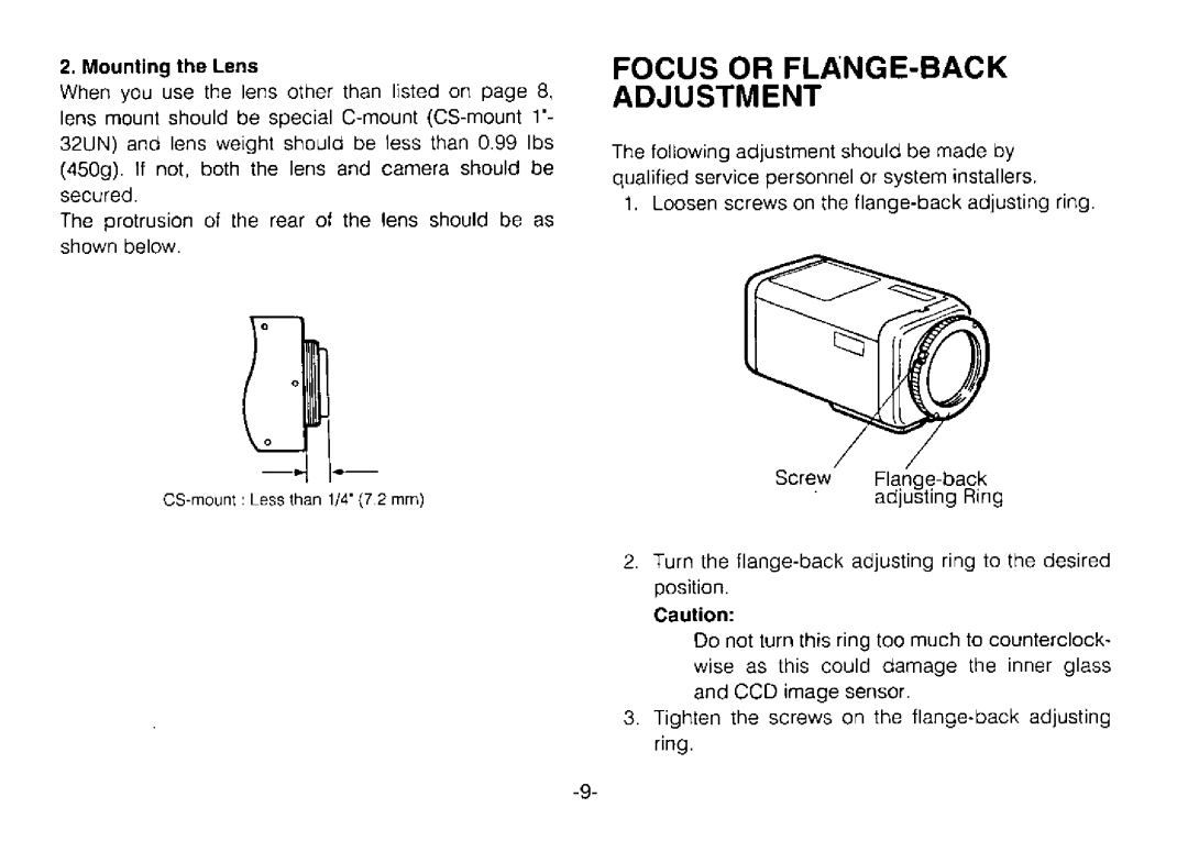 Panasonic WVBP114, WVBP110 manual 