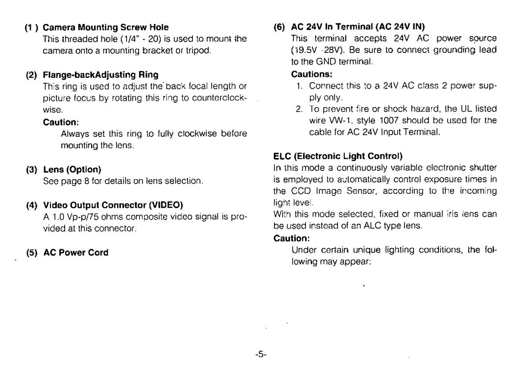 Panasonic WVBP114, WVBP110 manual 