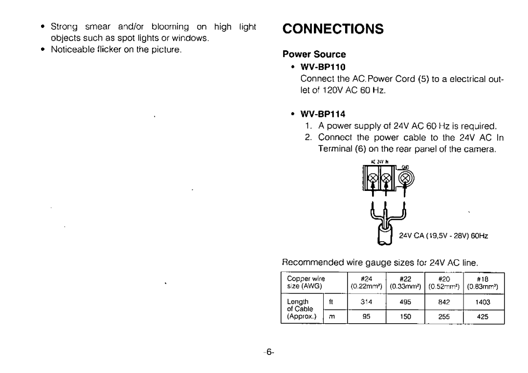 Panasonic WVBP110, WVBP114 manual 