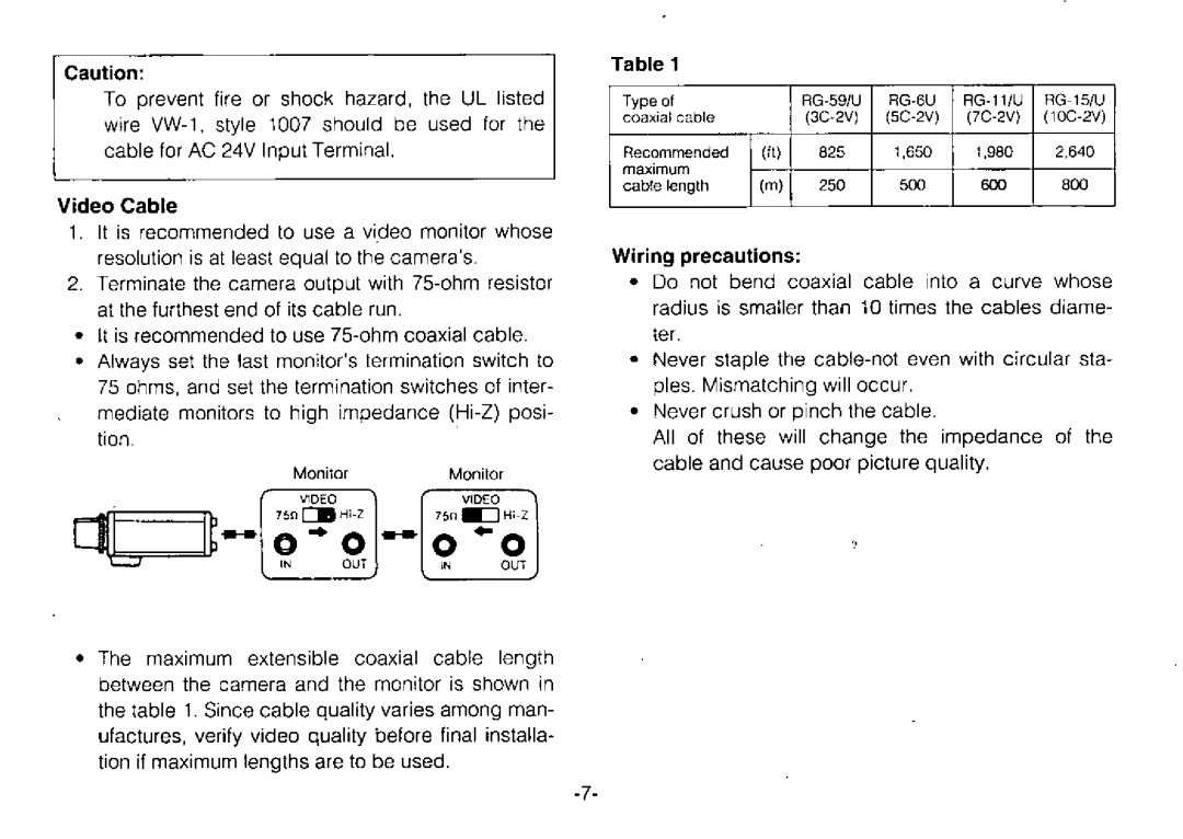 Panasonic WVBP114, WVBP110 manual 