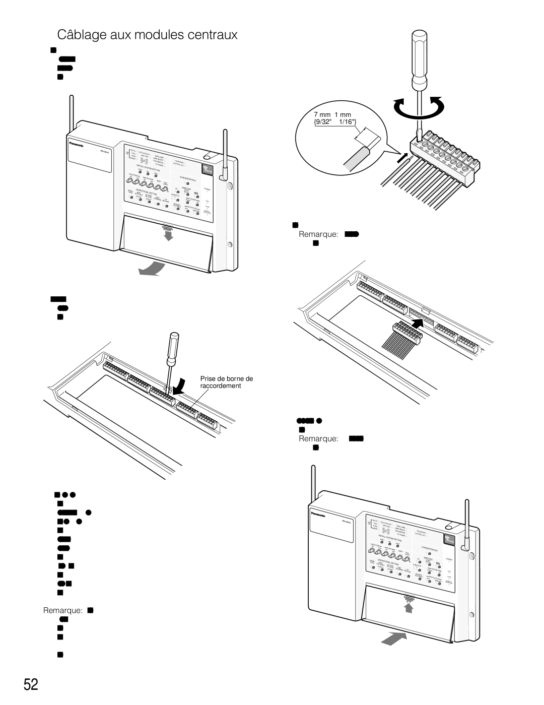 Panasonic WX-C3010 manual Câblage aux modules centraux 