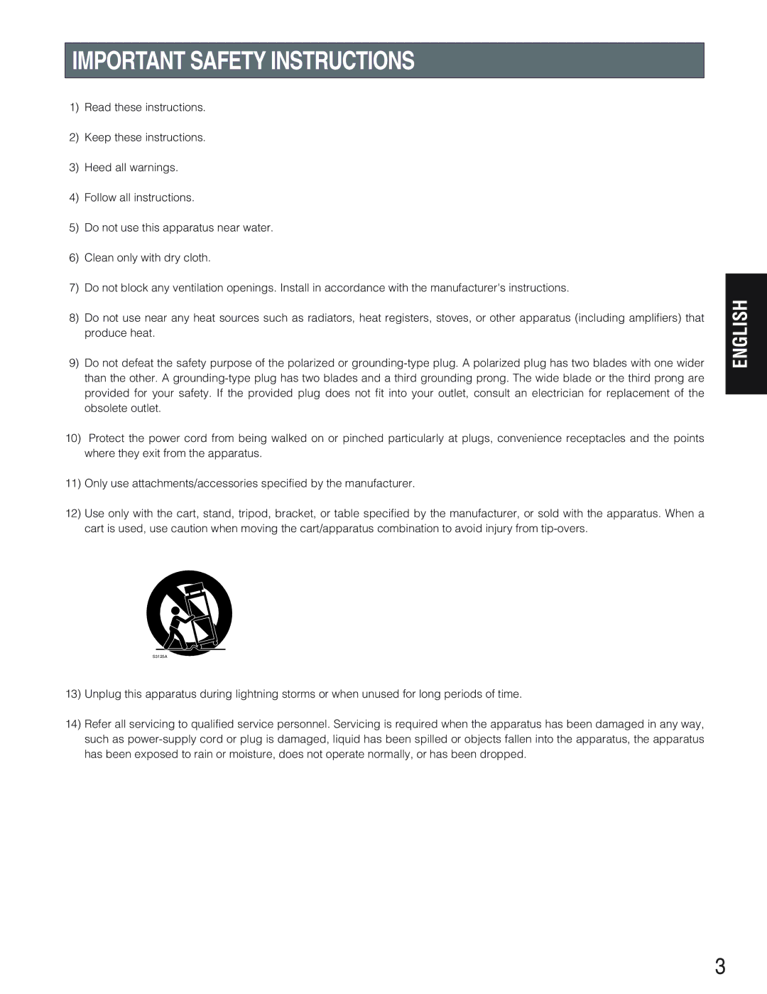 Panasonic WX-CC2010 operating instructions Important Safety Instructions 