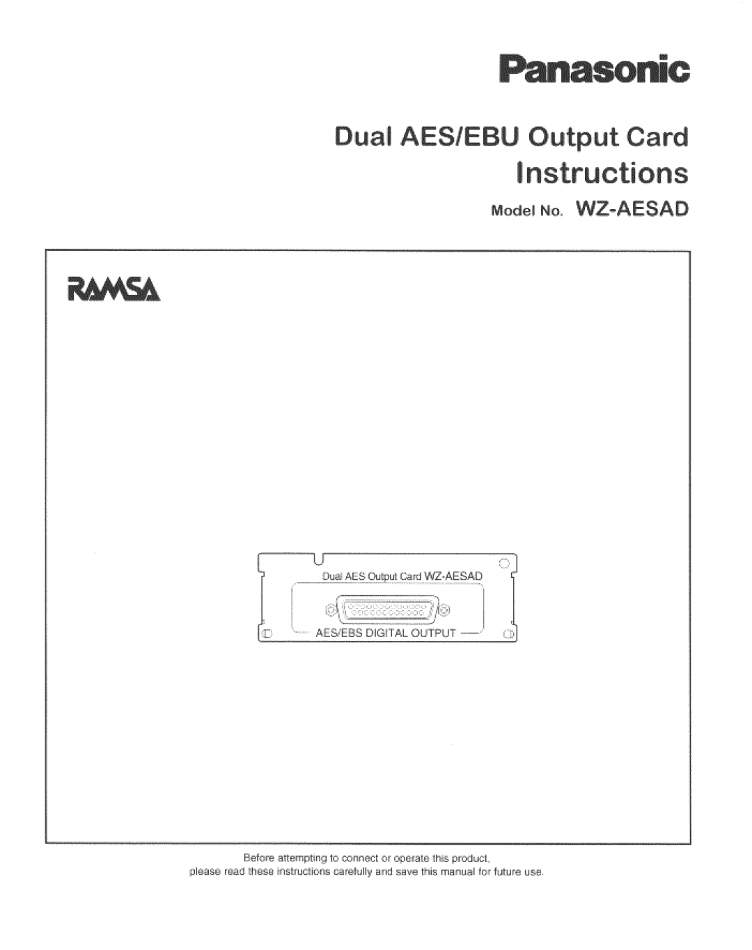 Panasonic WZ-AESAD manual 