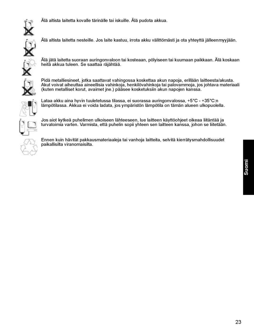 Panasonic X400 operating instructions Suomi 