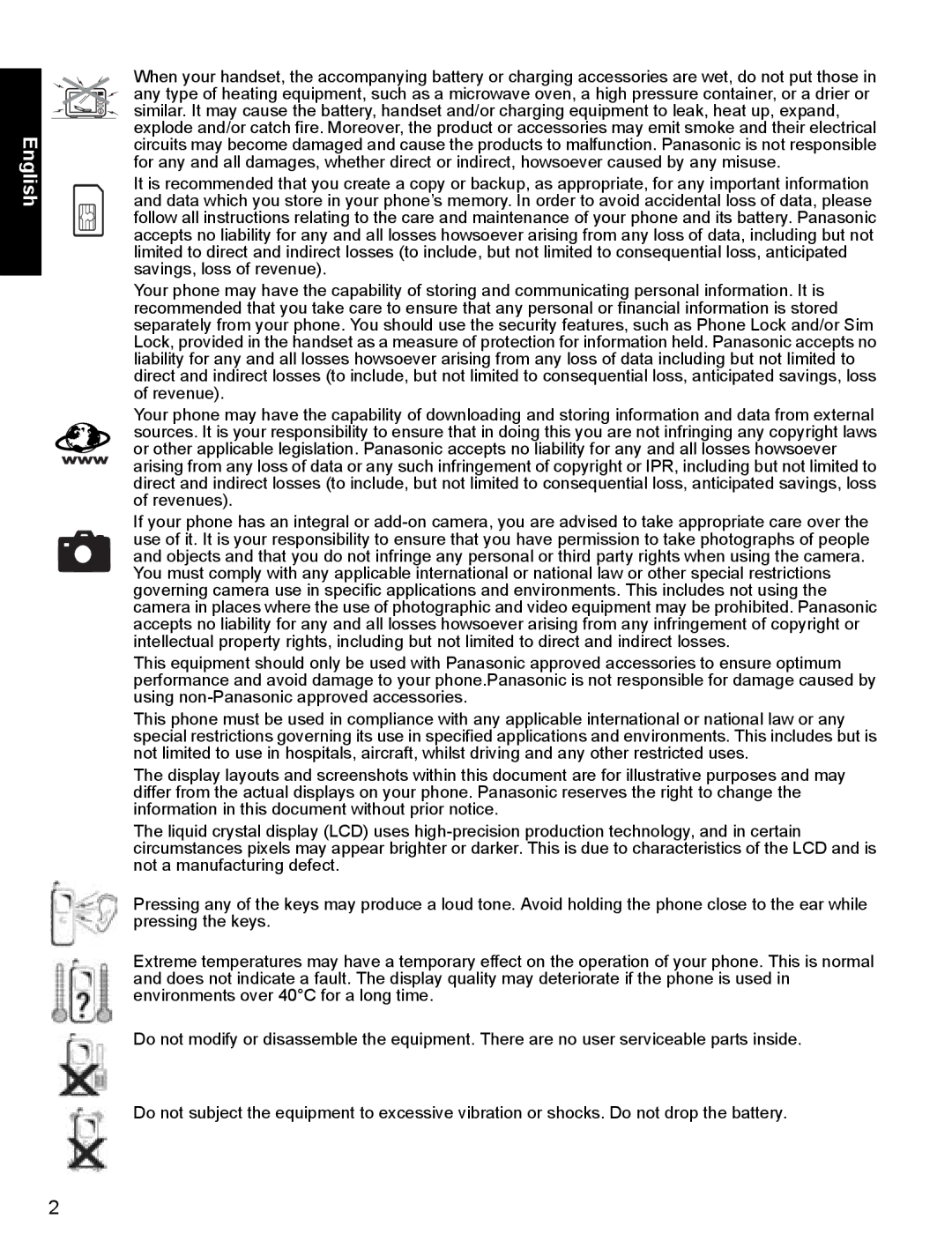 Panasonic X400 operating instructions English 