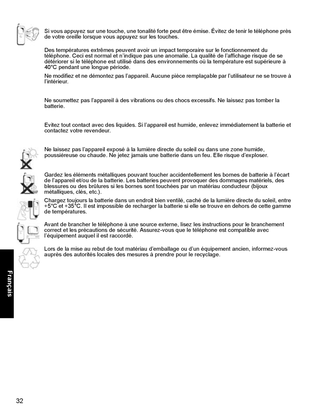 Panasonic X400 operating instructions Français 