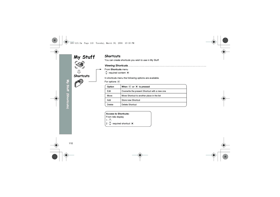 Panasonic X60 manual Viewing Shortcuts, Fm Page 110 Tuesday, March 30, 2004 1010 PM 