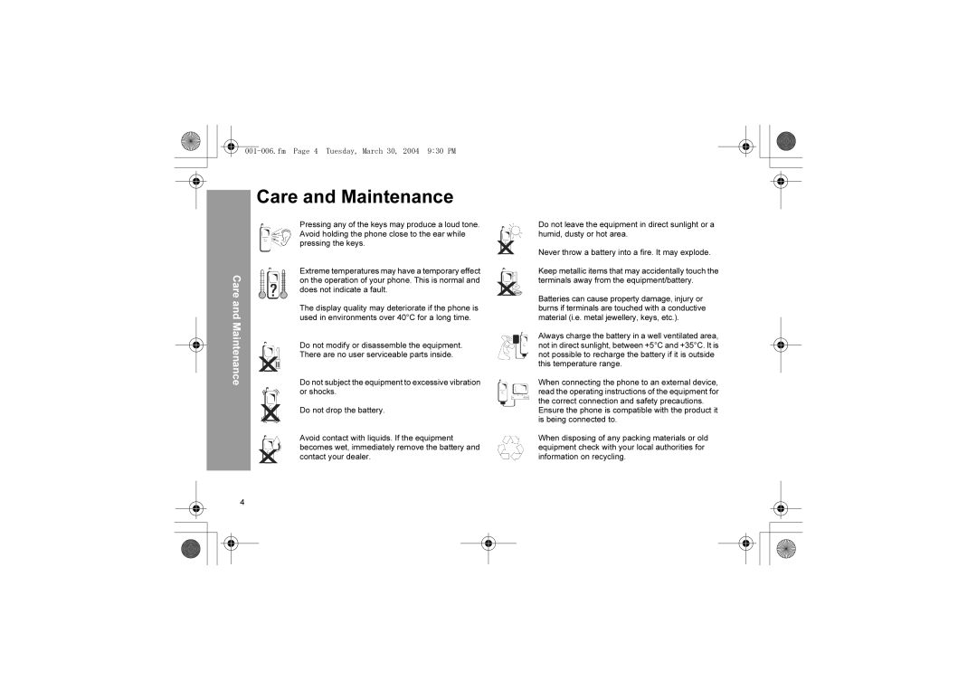 Panasonic X60 manual Care and Maintenance 