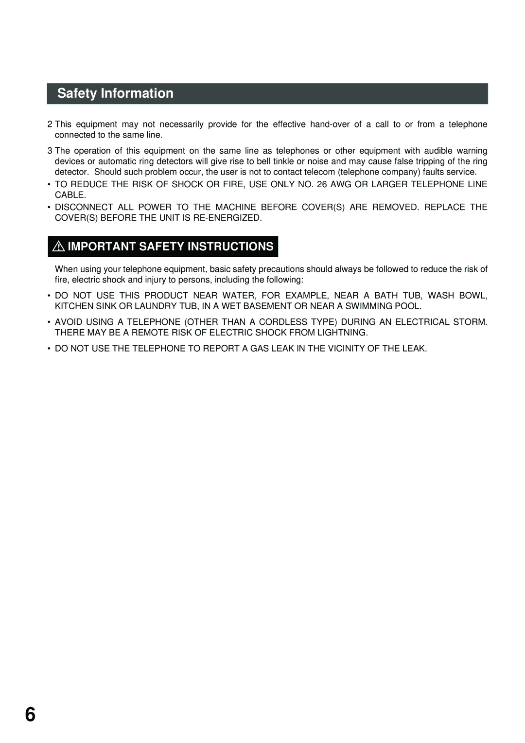 Panasonic DP2000, XN200, UC200, SM16B, SM08B, PC200, PC210, MD200, SM28B, FS200, FG230, FK210, DS210 Important Safety Instructions 