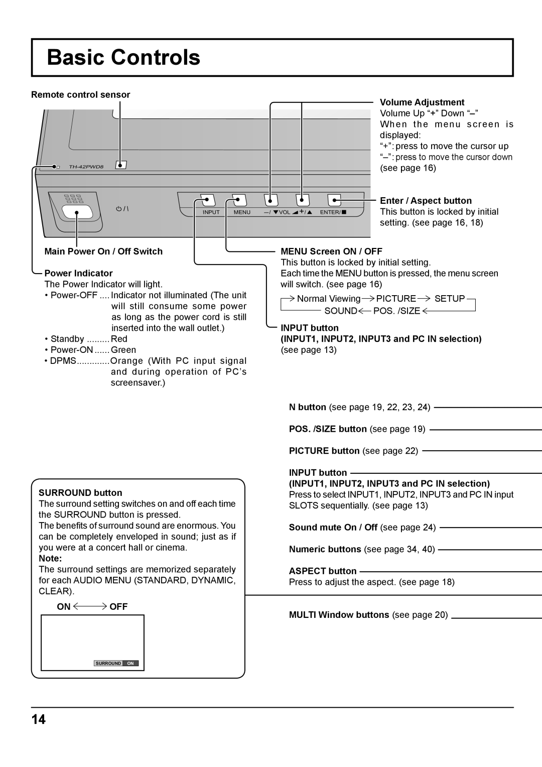 Panasonic TH-37PWD8GK, TH-37PWD8GS, TH-42PWD8GK, TH-42PWD8GS, TH-37PHD8GK, TH-37PHD8GS, TH-42PHD8GK, TH-42PHD8GS manual Off 